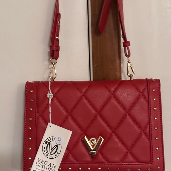 Valentino Orlandi Red Quilted Crossbody Bag - Picture 4 of 10